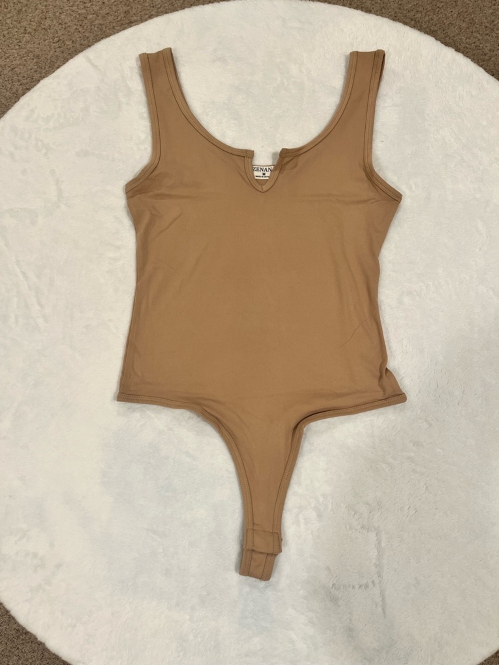 BRAND NEW Tan Zenana Bodysuit - Size Medium